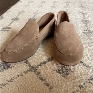Suede taupe loafers